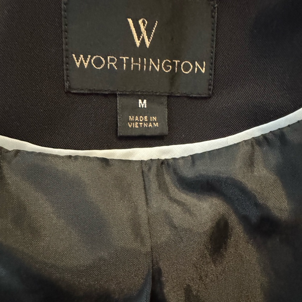 Worthington Women’s Black One-Button Career Blazer Jacket Size Medium - Picture 5 of 5